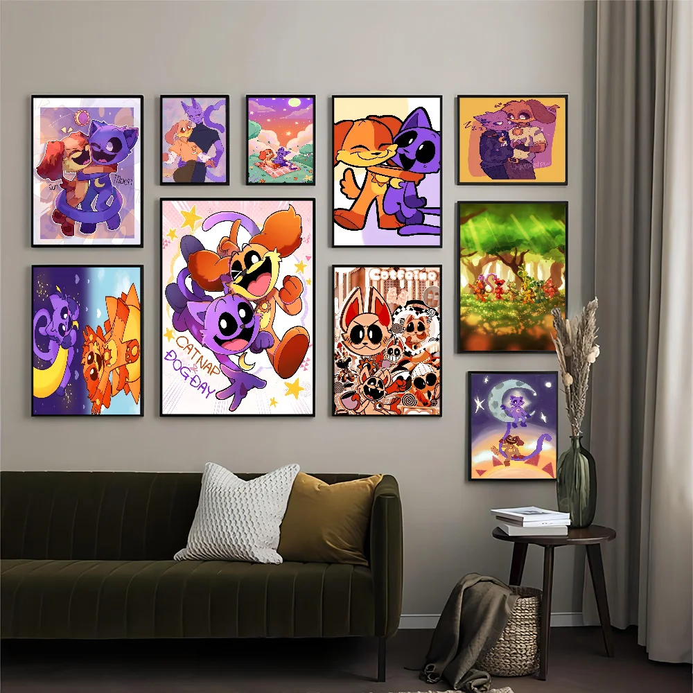 

Critters CATNAP DOGDAY Good Quality Prints And Posters Waterproof Paper Sticker Coffee House Bar Posters Wall Stickers