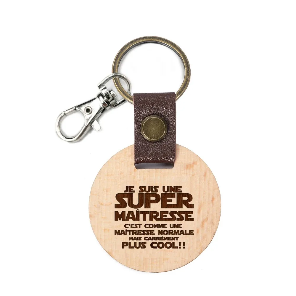 Thank You Mistress Keychain for Teachers Best Teacher Appreciation Gifts Teacher's Day Gift Wooden Keychain Souvenir