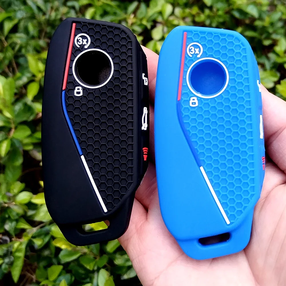 

New Silicone Holder Key Cover Accsesories Car Key Case Keychain for BMW Series 7 735i 740Li X7 X1 U11 2023 I7 G07 LCI XM