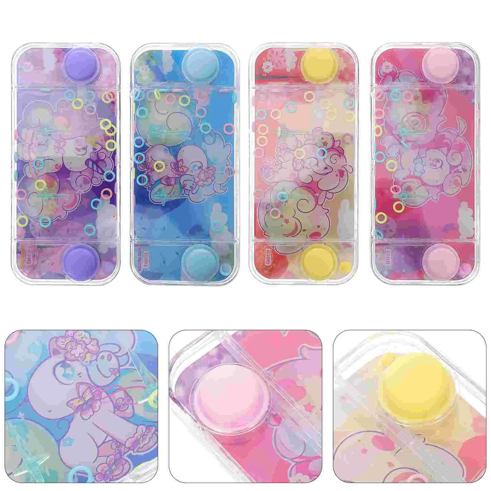 

4Pcs Handheld Water Ring Toss Games Travel Road Trip Handheld Water Games for Kids Adults handheld water ring game