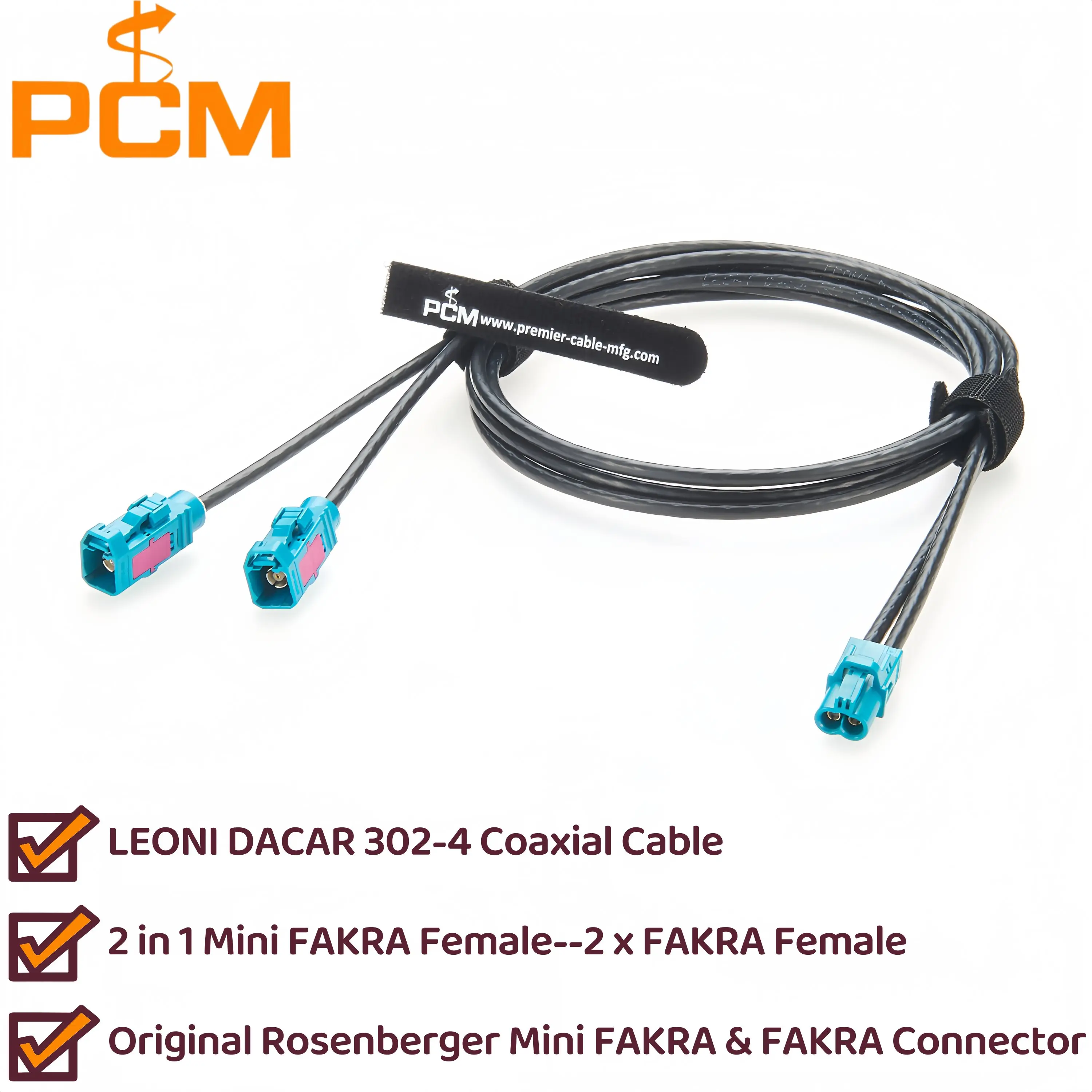 

Original Rosenberger AMK12B-1M4Z5-Z 2 in 1 Dual Mini FAKRA Female to 2 FAKRA Female 59Z113-000-Z RF Coaxial Cable for Car Camera