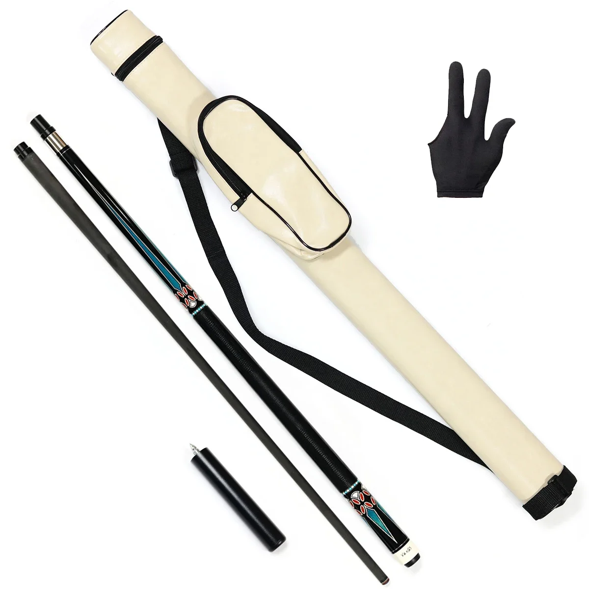 

Hot Sell High-tech Handmade Uni-lock Joint Carbon Shaft Pool Cue with Cue Bag