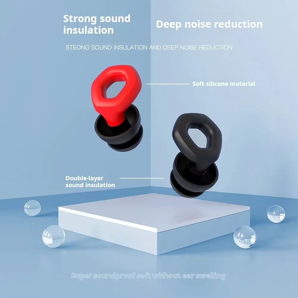 

Soft silicone earplugs suitable for sleep noise reduction, focused work, noise prevention, washable
