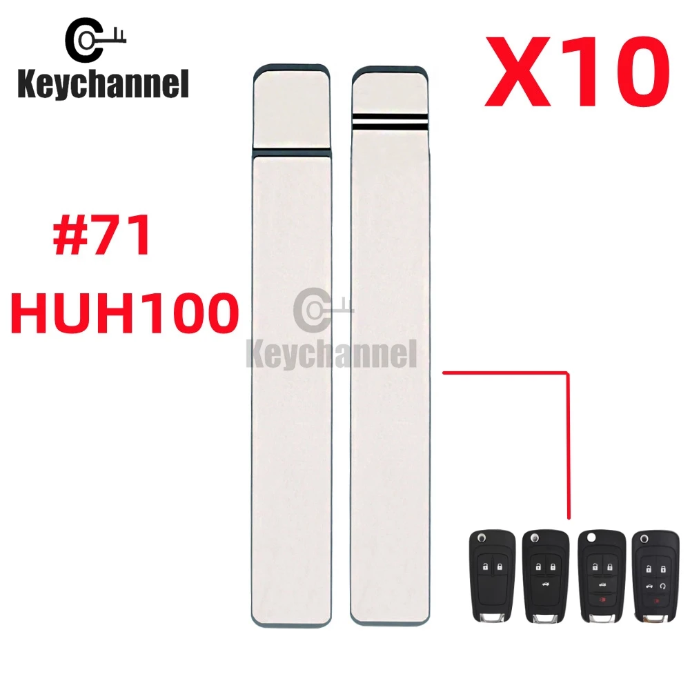 Keychannel 10 PCS/Lot Original #71 Flip Remote Key Blade GM Type HU100 OP-11 For Opel For Buick For Cruze NO. 71 LISHI HU100