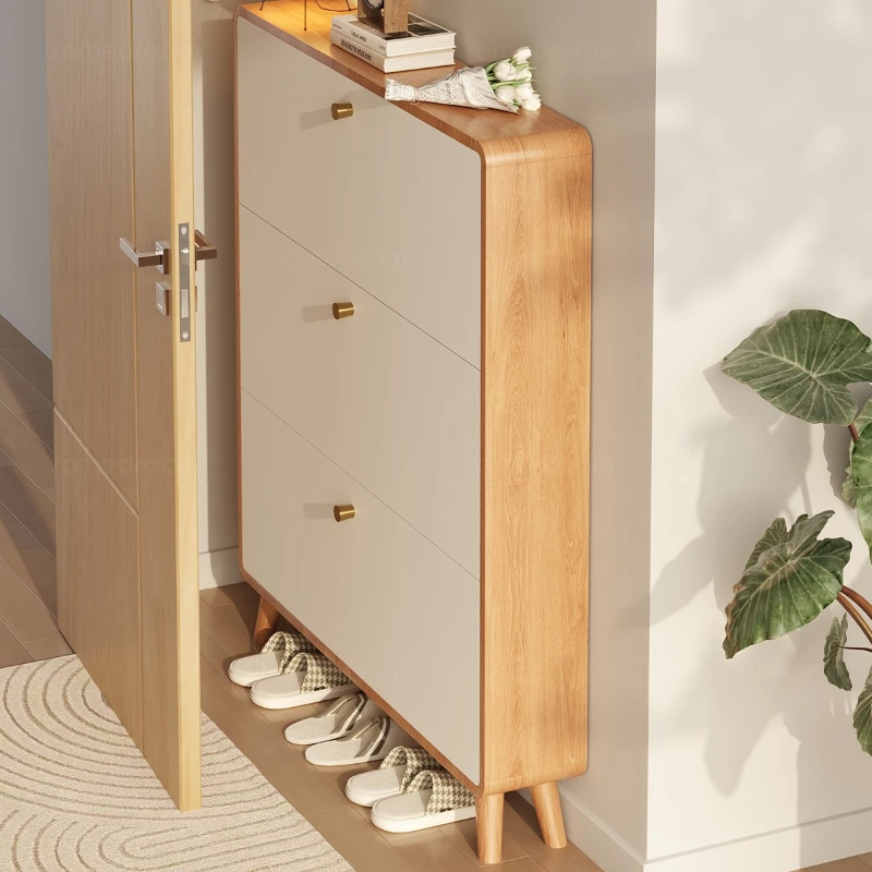 

indoor small and narrow entrance at the entrance of the household, and extremely narrow shoe rack at the entrance entrance.