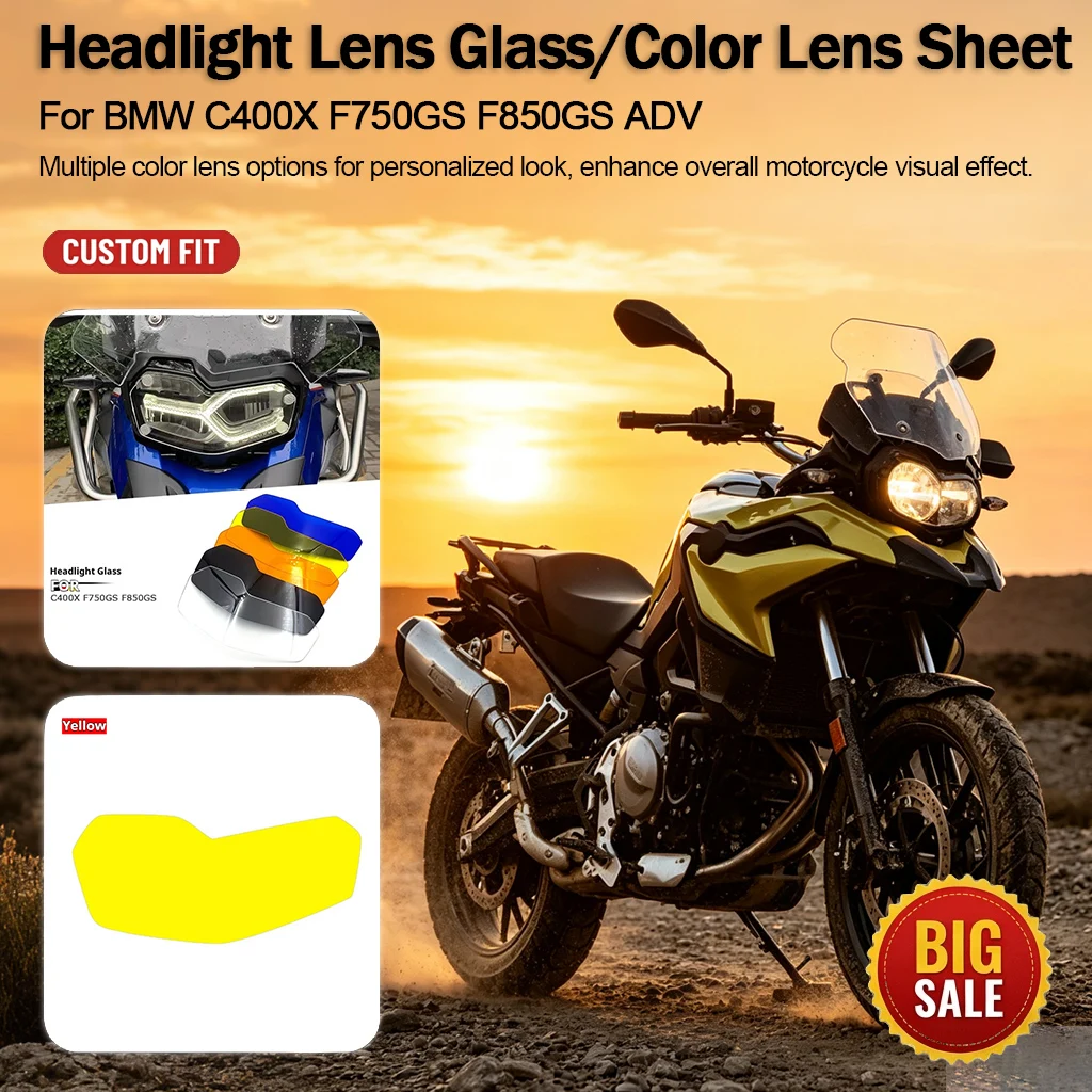 Headlight Lens Cover Color Protective Lamp Shield For BMW C400X F750GS F850GS ADV Motorcycle Modification Accessories