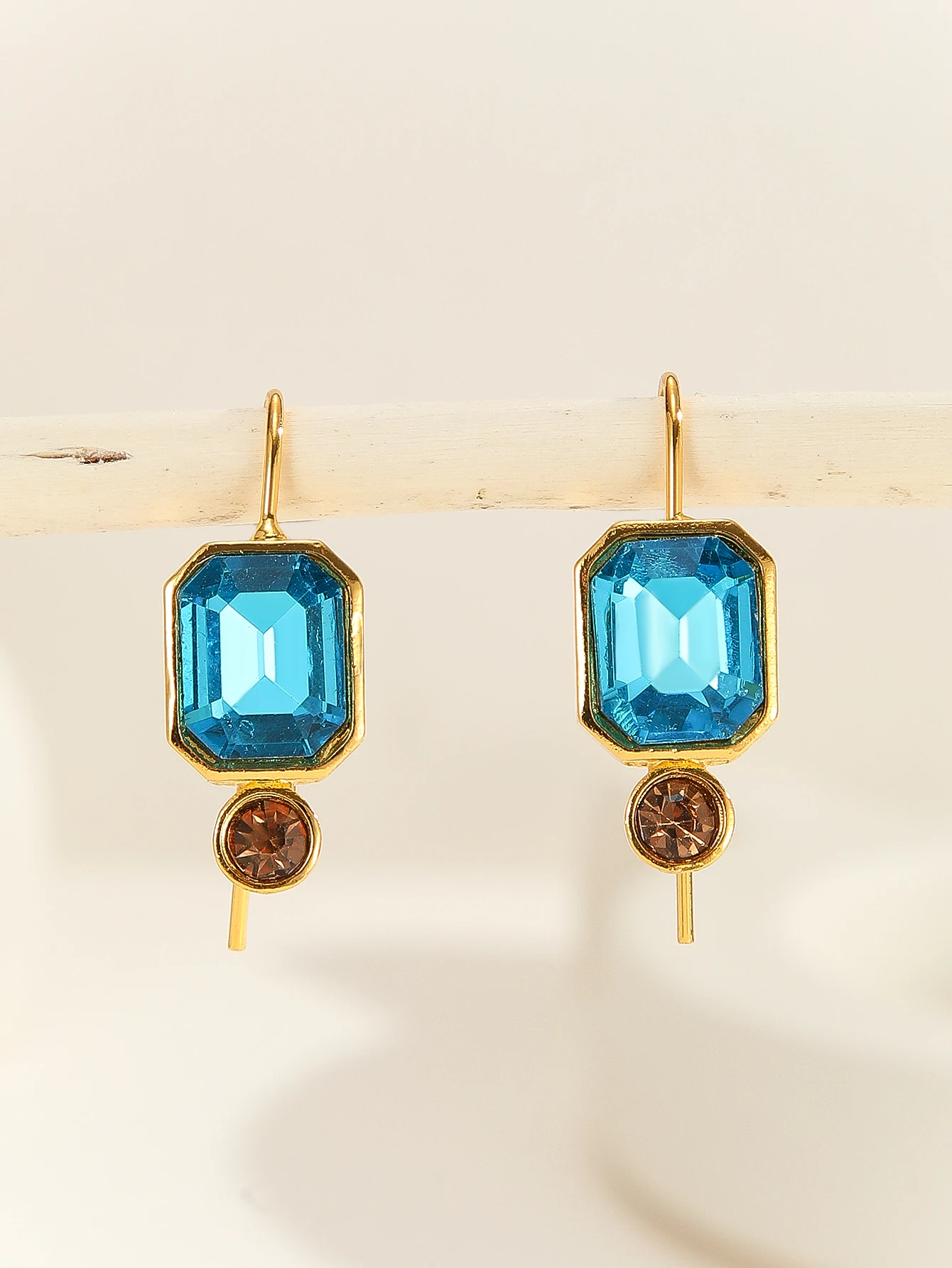 New Geometric Green Round Stone Dangle Earrings for Women Girl Party Accessories Custom Jewelry