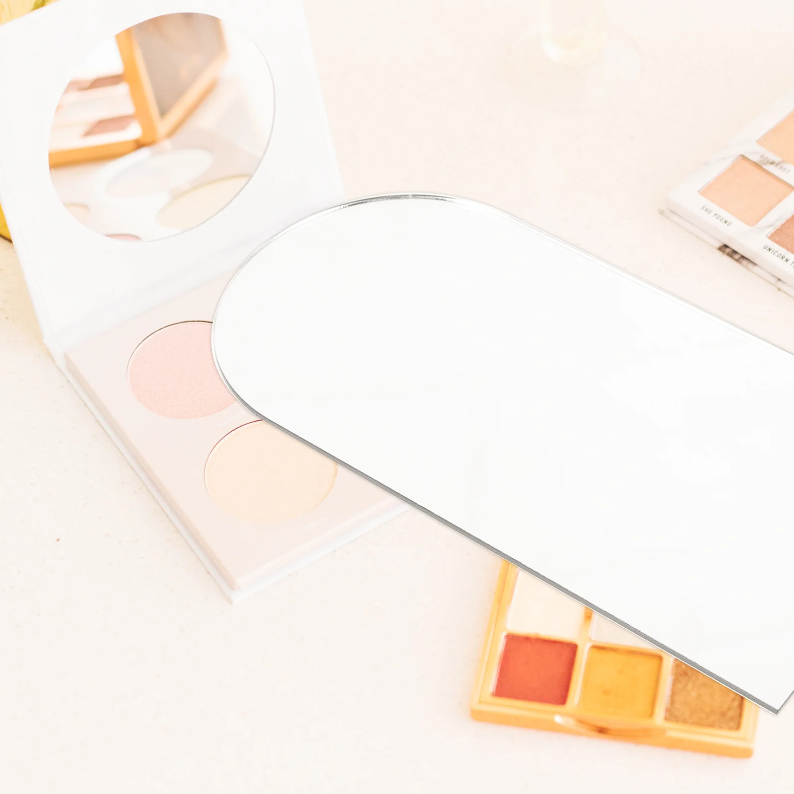 5Pcs DIY Acrylic Irregular Makeup Mirror Sheets Durable Mirror Supply for Home Vanity Desktop Decoration
