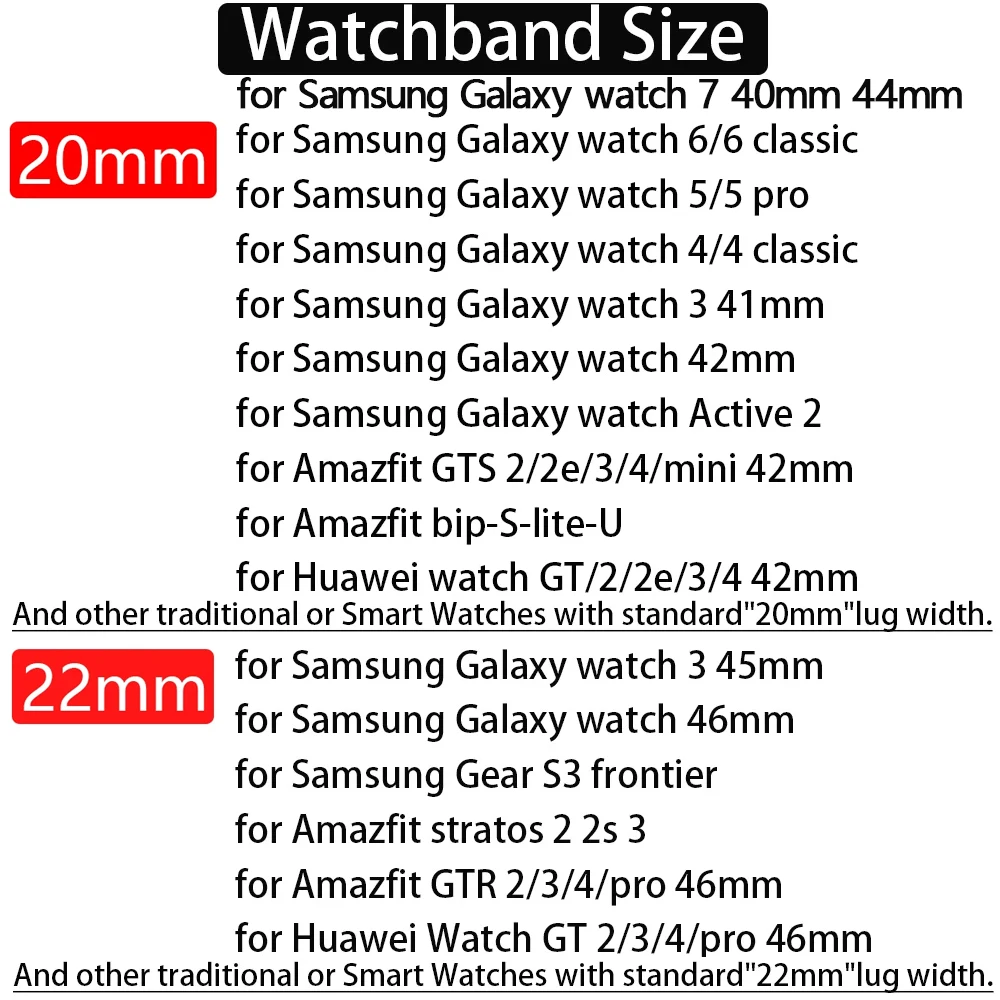 20mm/22mmストラップ サムスン Galaxy watch 7 6 4 Classic/5 pro/3/Active 2/Gear S3 シリコン製バンド Huawei GT 2e 3 4対応