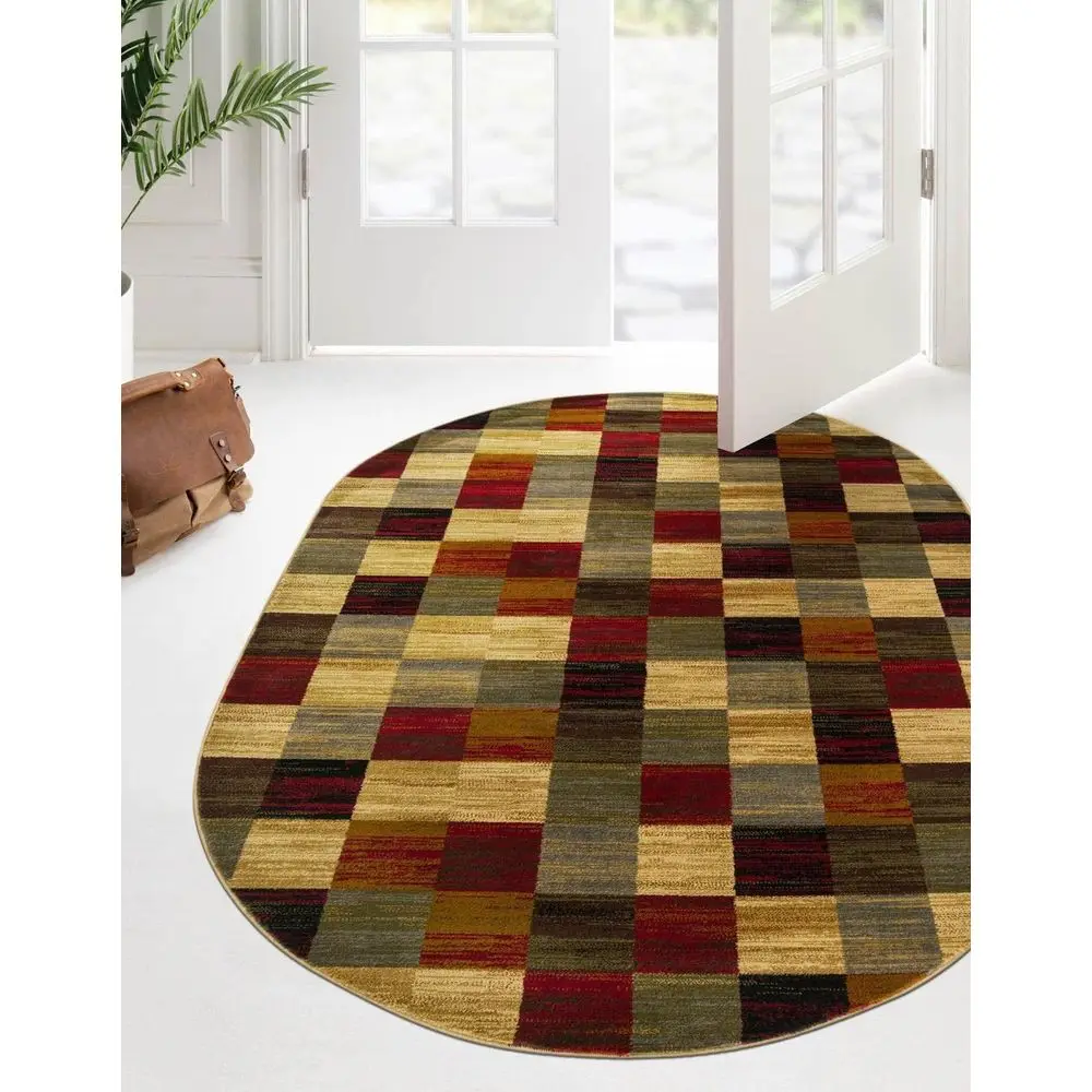 

Gava Multi-Colored Oval Area Rug - 4'1 x 6'1 Barista Collection