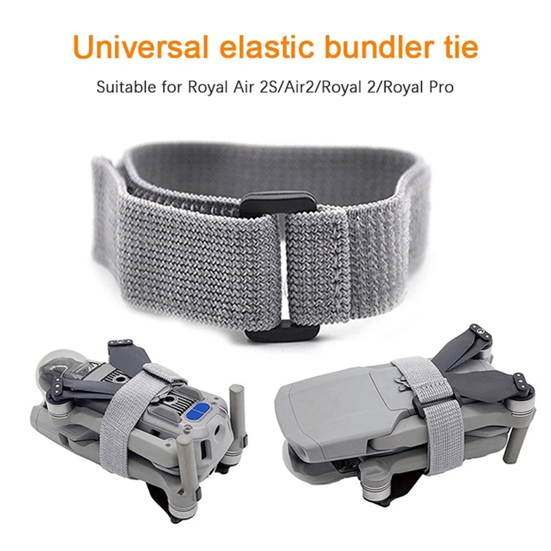 4 Pcs Gray Elastic Strap With Buckle For Model Aircraft, Drone Accessories 1X12.5Inch (25Mmx320mm)