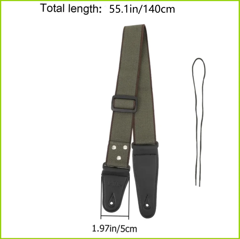 Adjustable Pure Cotton Electric Guitar Strap Portable Cotton Guitar Strap Wear Resistant Easy to Use Instrument Strap
