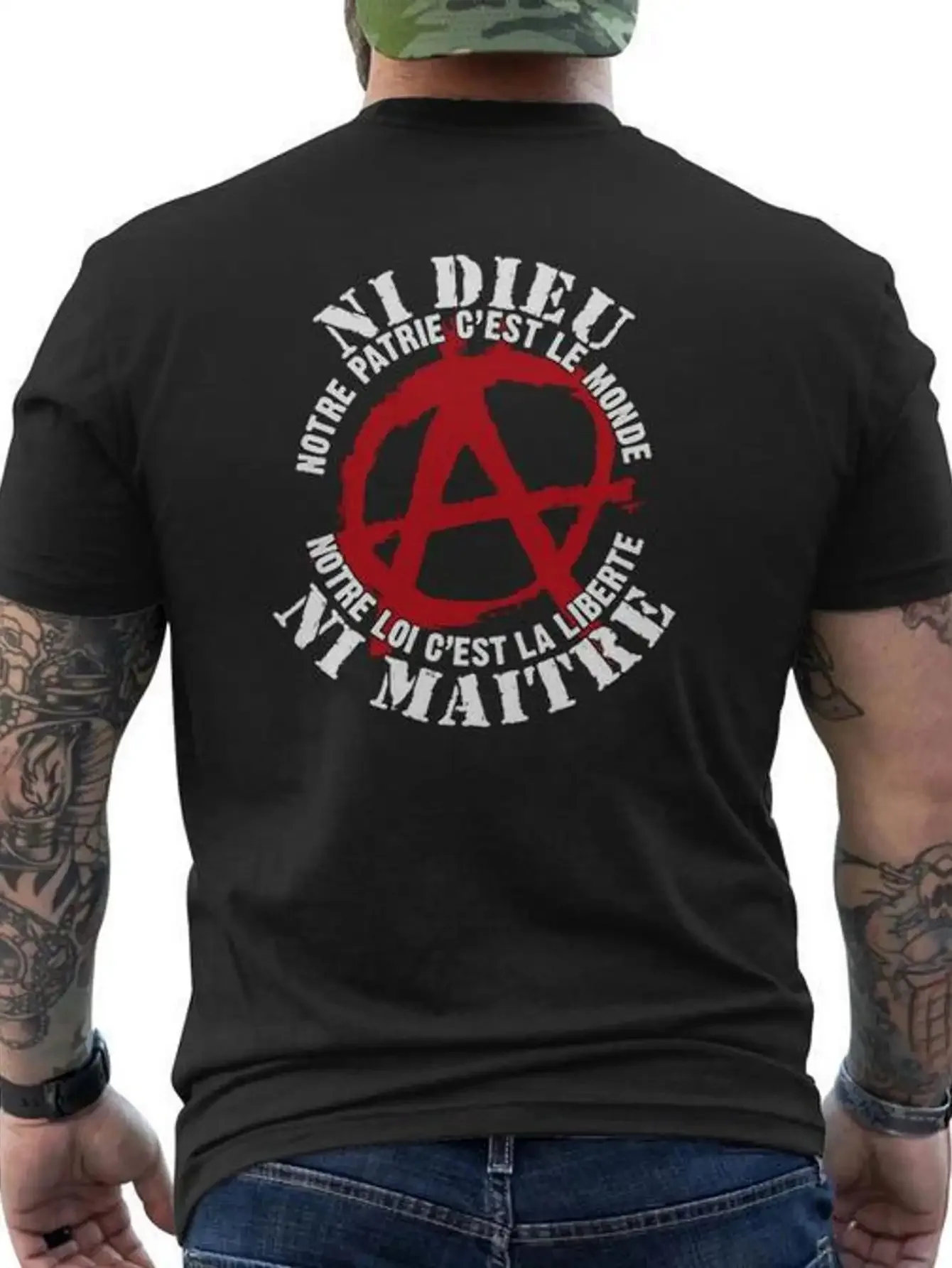Men's Anarchist Symbol T-Shirt Summer Men's and Women's Loose and Breathable cotton T-shirt Top