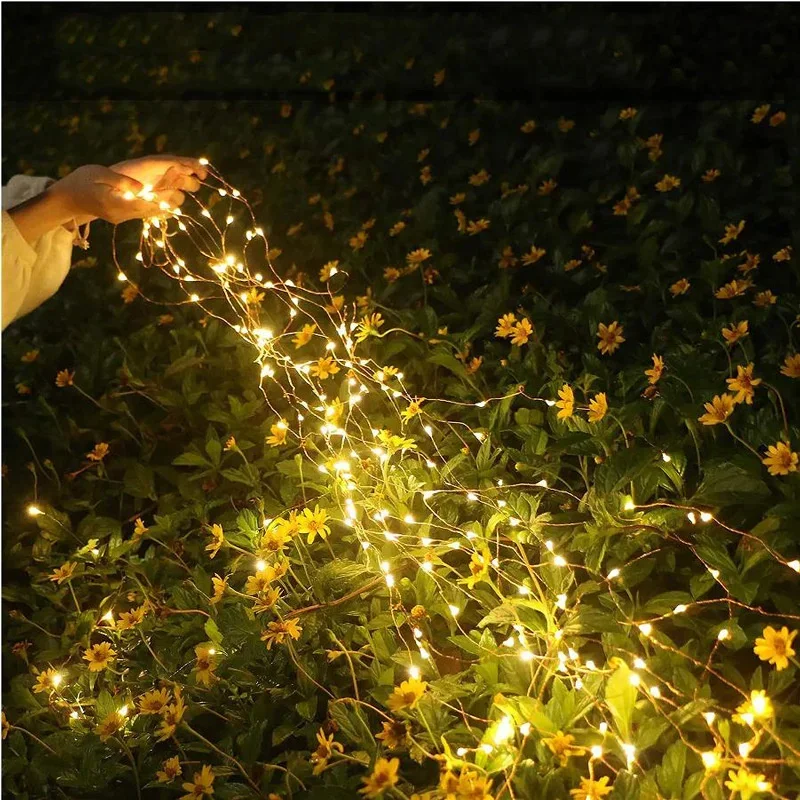 LED Copper Wire String Lights Outdoor 8 Modes Lighting Fairy Light Decor Wedding Garden Room Xmas Halloween Decorations for Home