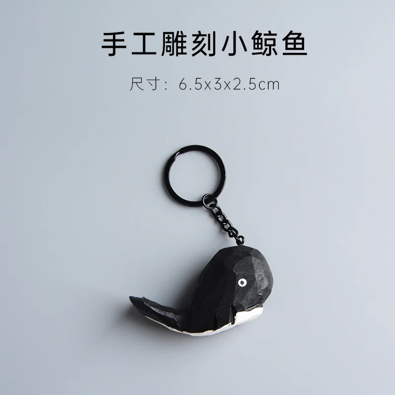 orca keychain Handmade Animal Whale Killer Whale Keychain Wooden Cartoon Craft Key Ring Backpack Pendant Phone Charm Couple Gift