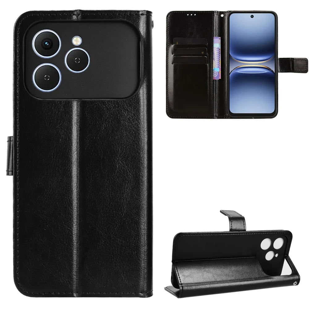 

Leather Wallet Phone Case For Tecno Spark 40 30C 30 20 Pro 4G Card Slot Cover Strong Magnet