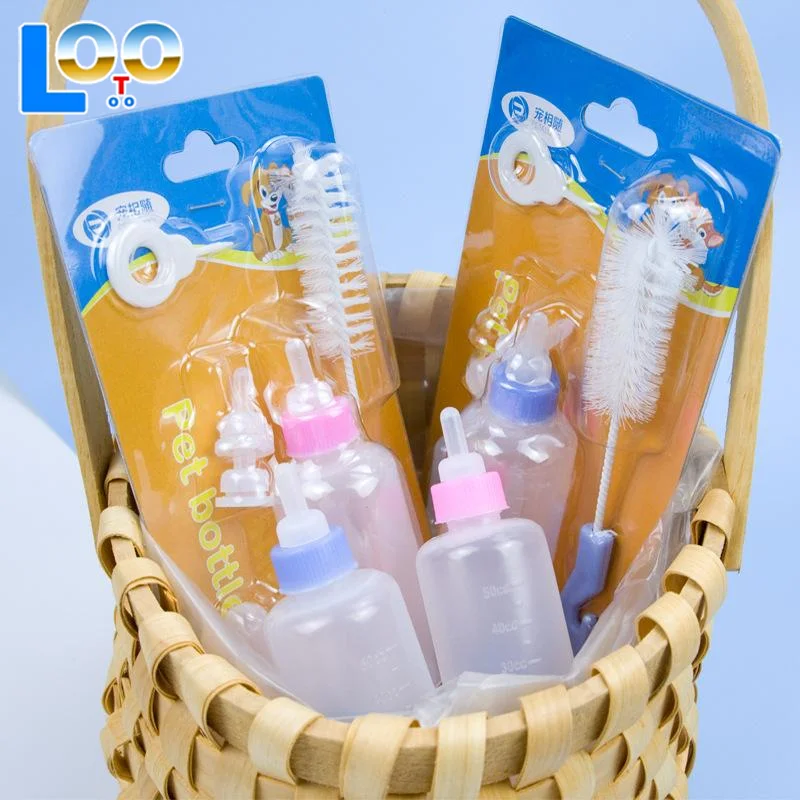 50 مللي مجموعة زجاجات الحيوانات الأليفة الحيوانات الأليفة سيليكون زجاجة الحليب الكلب والقط المحمولة الحيوانات الأليفة سيليكون تغذية موزع مياه لوازم الحيوانات الأليفة متعددة