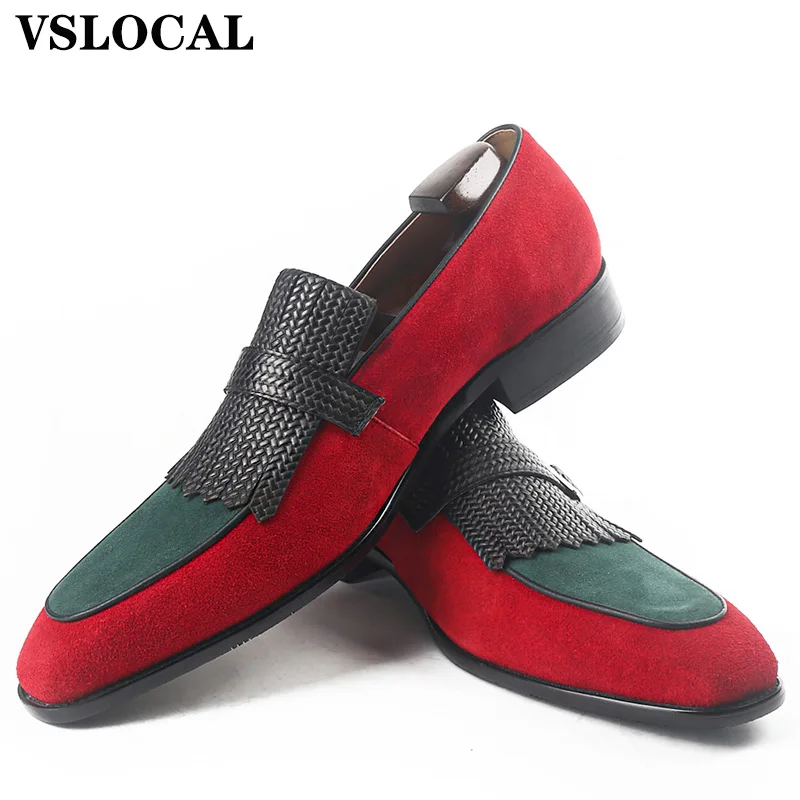 أنيقة الرجال المتسكعون الجلد المدبوغ أحذية من الجلد الأسود مختلط الألوان الانزلاق على فستان رجالي غير رسمي مأدبة الزفاف المتسكعون حذاء رجالي #3