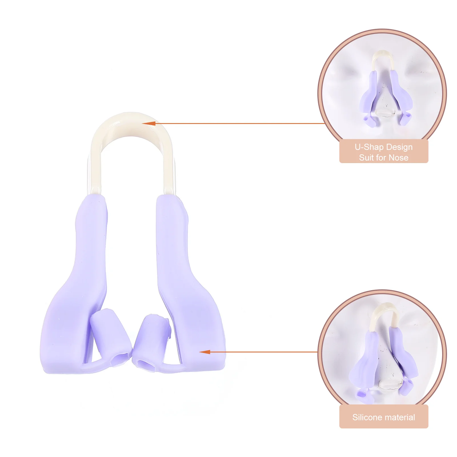 

2pcs Silicone Shaper Clips Beauty Tool Nose Lifting Slimming Device Nose Bridge Corrector Clip Adults Practical Use Durable