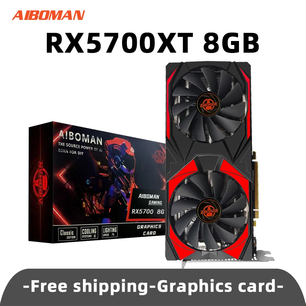 AIBOMAN NEW AMD RX5700XT 8GB GDDR6 256Bit 7nm game Video Card PCI