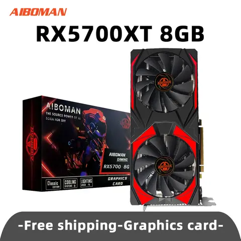 AIBOMAN NEW AMD RX5700XT 8GB GDDR6 256Bit 7nm game Video Card PCI Express 4.0x16 Desktop Computer Assembly