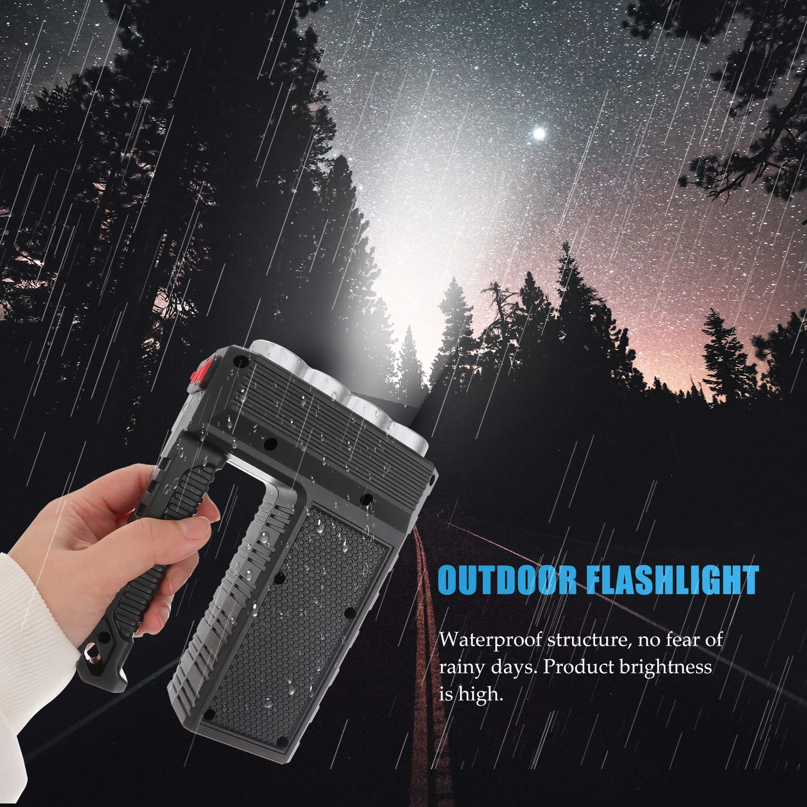 

Solar H Lamp LED Outdoor Work Light Portable Spotlight Camping Travel Fishing ABS Material Waterproof Durable Rechargeable