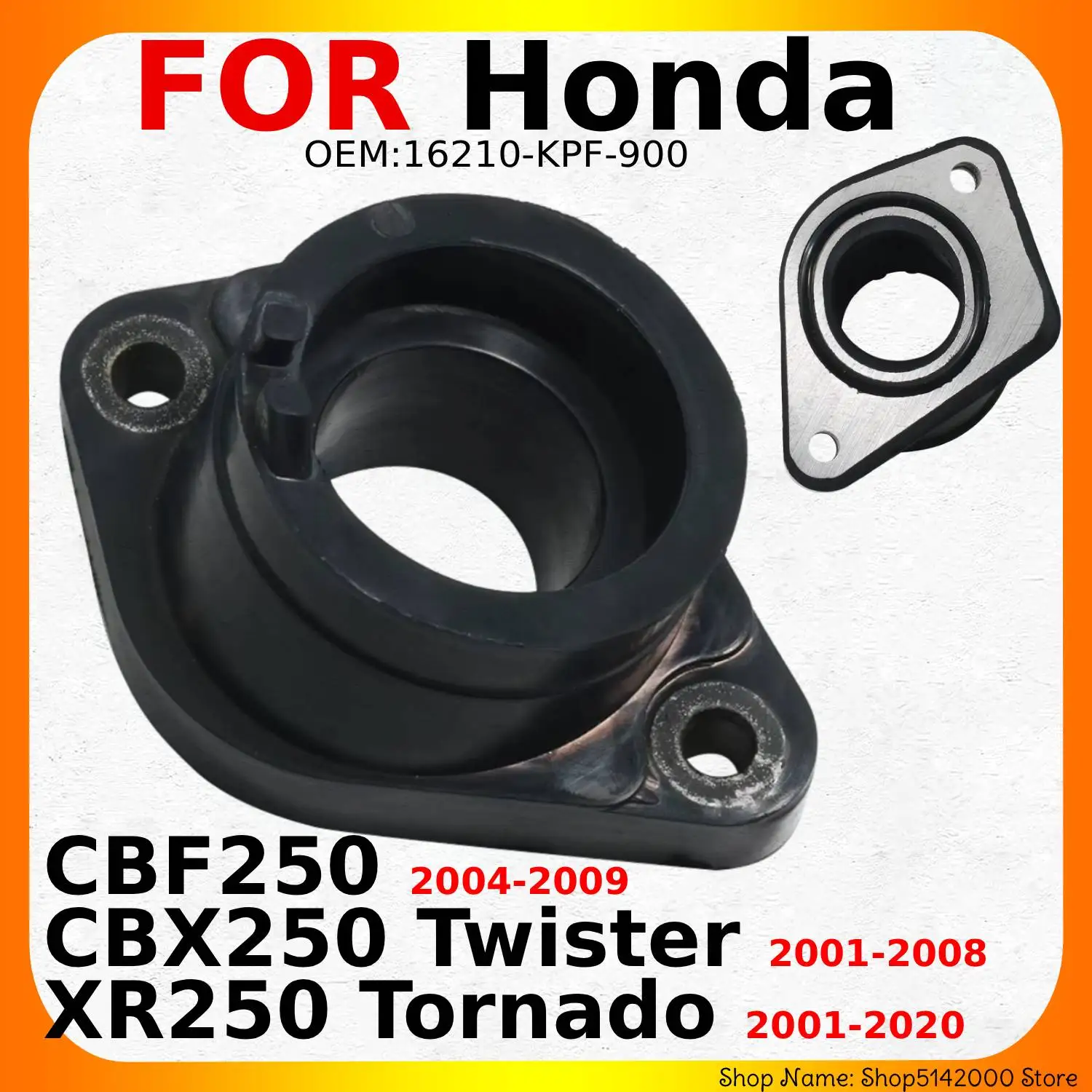 Motorcycle Carburetor Intake Manifold For Honda CBF250 CBX250 Twister XR250 Tornado OEM:16210-KPF-900 Motorcycle Accessories