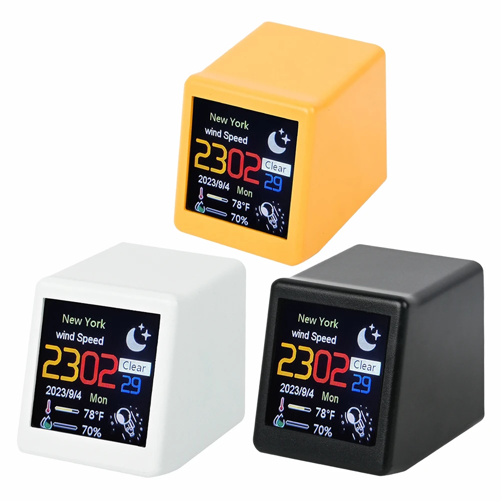 ミニスマート WIFI 気象ステーション時計 DIY かわいい GIF アニメーションデスクトップミニ時計デスクトップ装飾