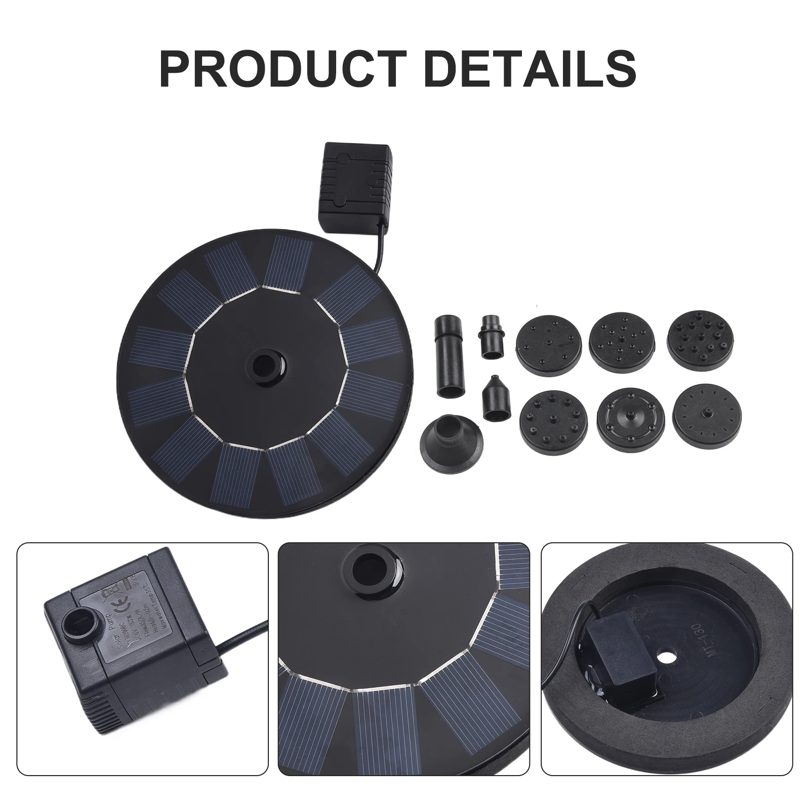 Solar Fountain Pool Bird Bath Fountain Floating Fountain Garden Fountain 13cm  For Garden Decoration Water Circulation