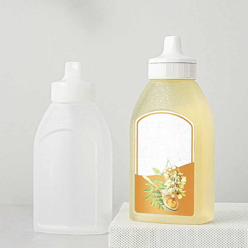 ●550g Transparent Non-Drip Honey Dispenser Honey Squeeze Bottle Vinegar Oil Syrup Bottle Pot Dispenser Kitchen Tool
