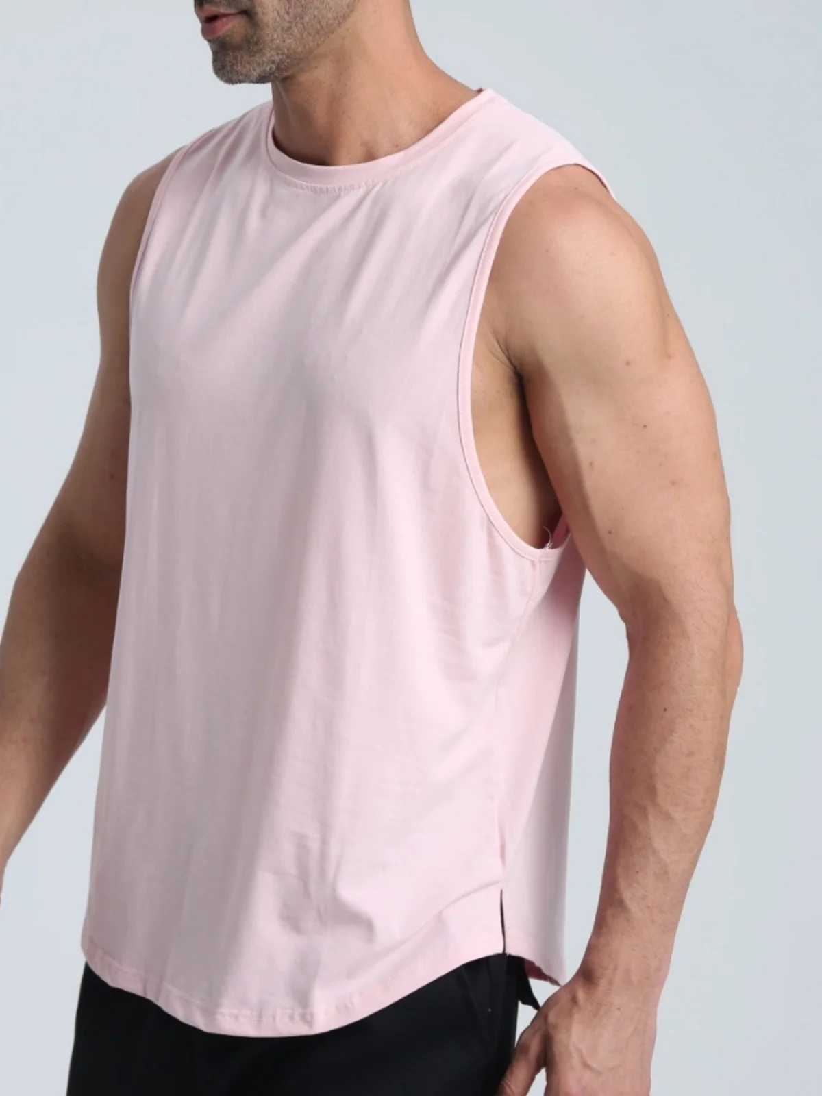 

Summer 2025 Men's Casual Loose Fit round Ne Vest Faionable Sweatl Tank Top Large Size Youth Trend Chinese Brand