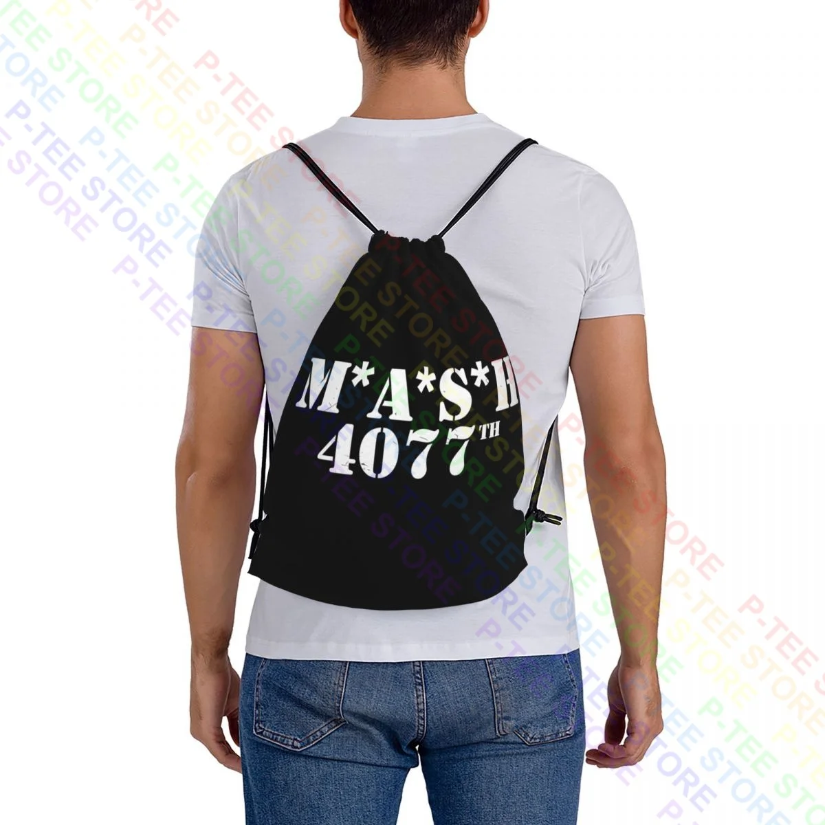 Mash afligido logo 4077 tv mostrar militar drawstring sacos de ginásio saco quente dobrável 3d impressão sacos para viagens