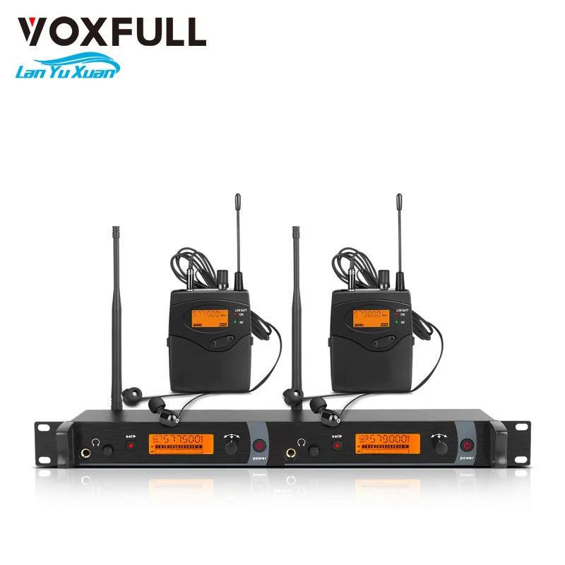 

Voxfull DM2000 2 Channel 2 Bodypacks Monitoring with in Earphone for Stage Studio Band Rehearsal Live Performance