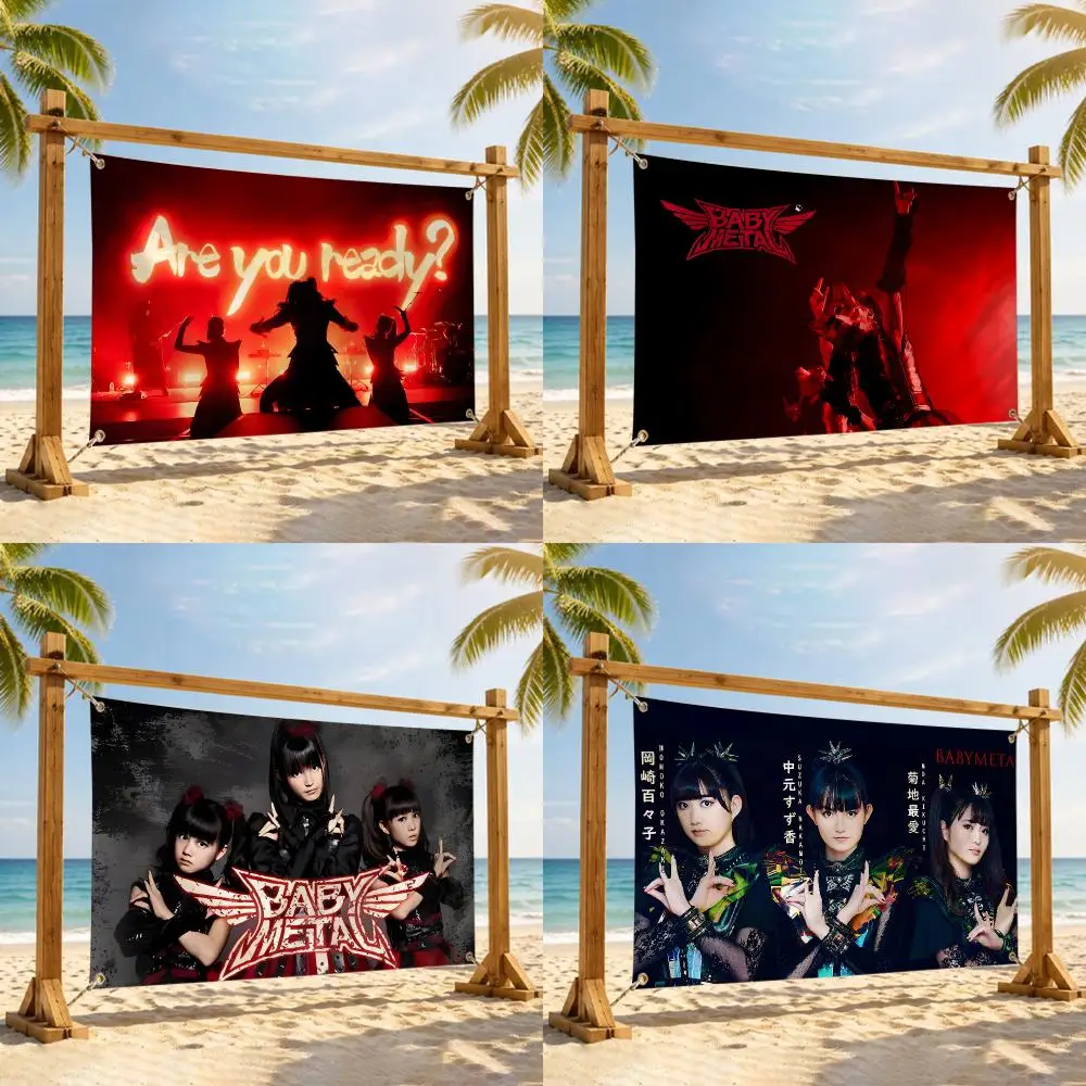 B-bABYMETAL Band Singer Flags Flag Tapestry Outdoor Decor Flaga Decorative Home Objects Barber Shop Decoration