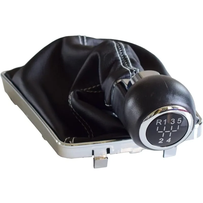 5 Speed Manual Gear Shift Knob with Leather Gaiter Boot for Opel Astra H 2004-2010 Ergonomic Shifter Replacement Accessories