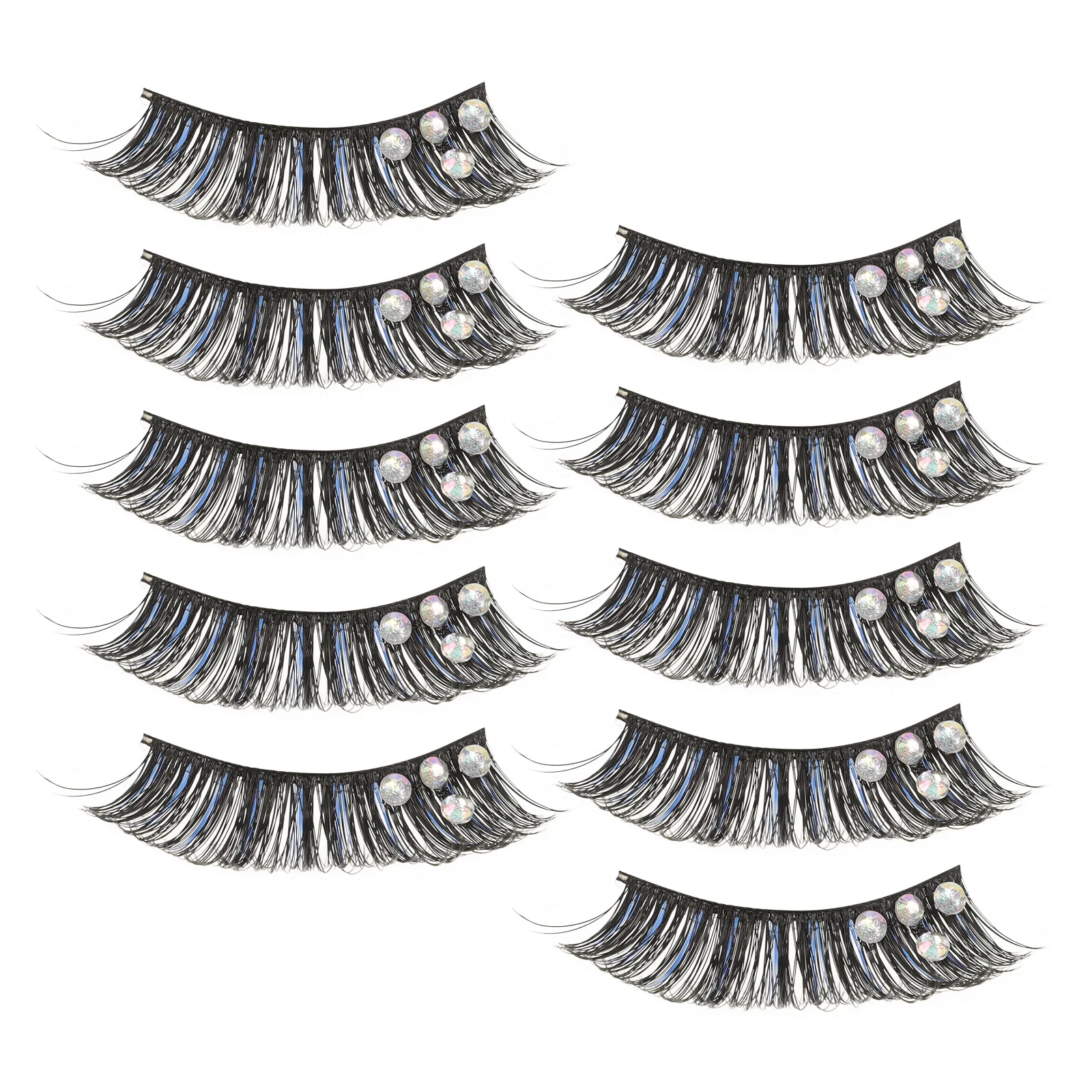 5 pares de cílios postiços de palco naturais, fáceis de usar, acessórios de maquiagem leves, curtos, naturais, cílios postiços para mulheres