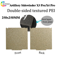 250x250 build Plate For Artillery Sidewinder X4 Pro  Double Sided Textured PEI Spring Steel Sheet Sidewinder X3 Pro 250x250 PEI