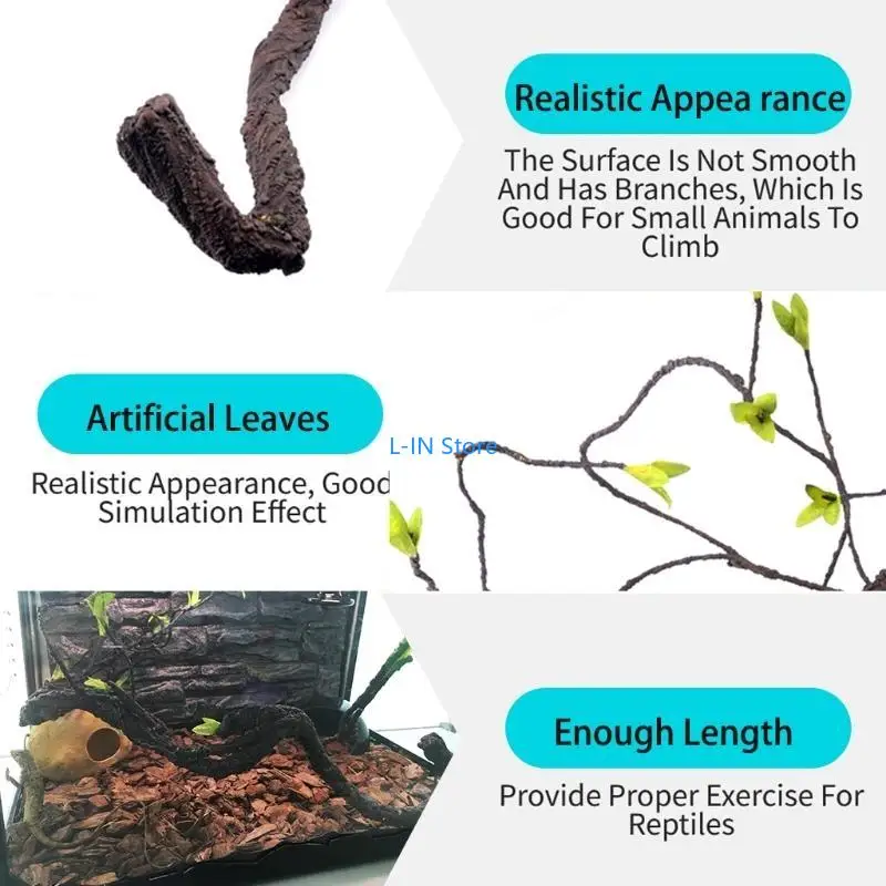 Plants Artificial Vines for Climbing Habitat Decor Branches for Lizard