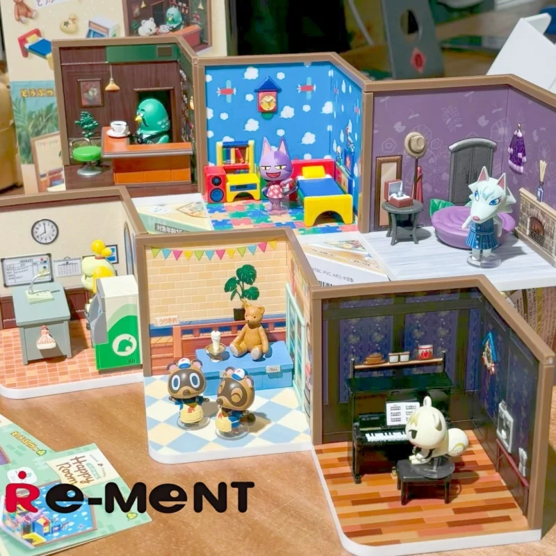 Re-Ment Animal Crossing Happy Room Blind Box Miniatuur Figure Collection Desktop Ornament Kerstcadeau voor kinderen