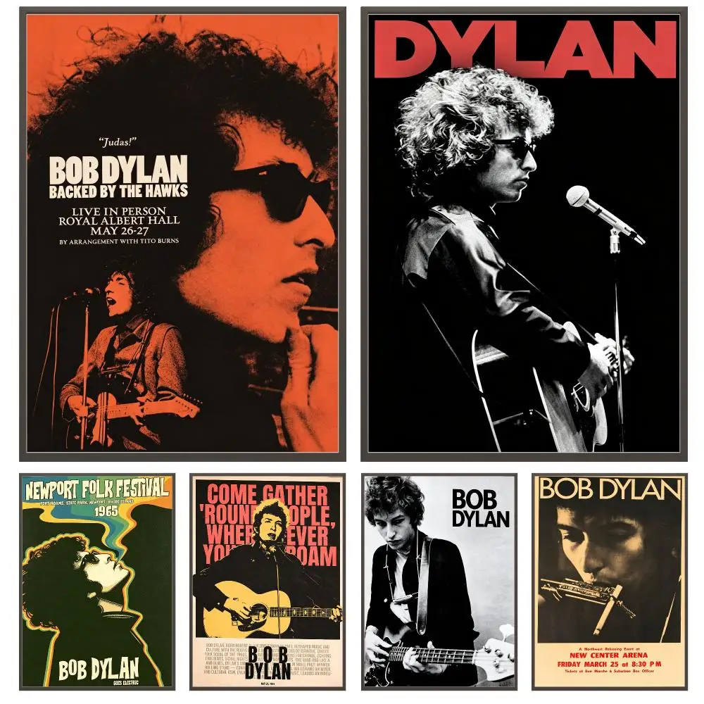 music Bob Dylan Poster Poster HD Waterproof Self Adhesive Wall Art Print Decor for Bedroom Living Room Gift