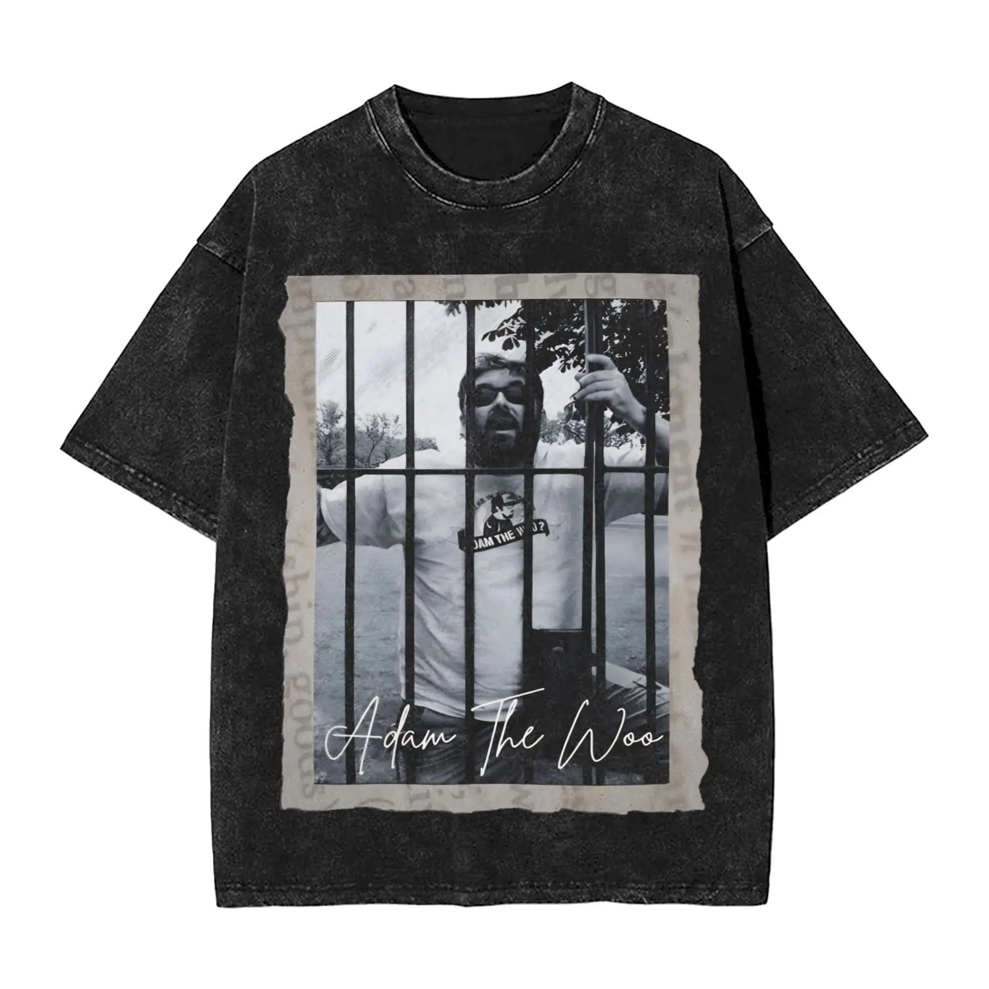 

Футболки Adam The Woo для мужчин, винтажные футболки из чистого хлопка, футболки с круглым вырезом, одежда с короткими рукавами, большие размеры