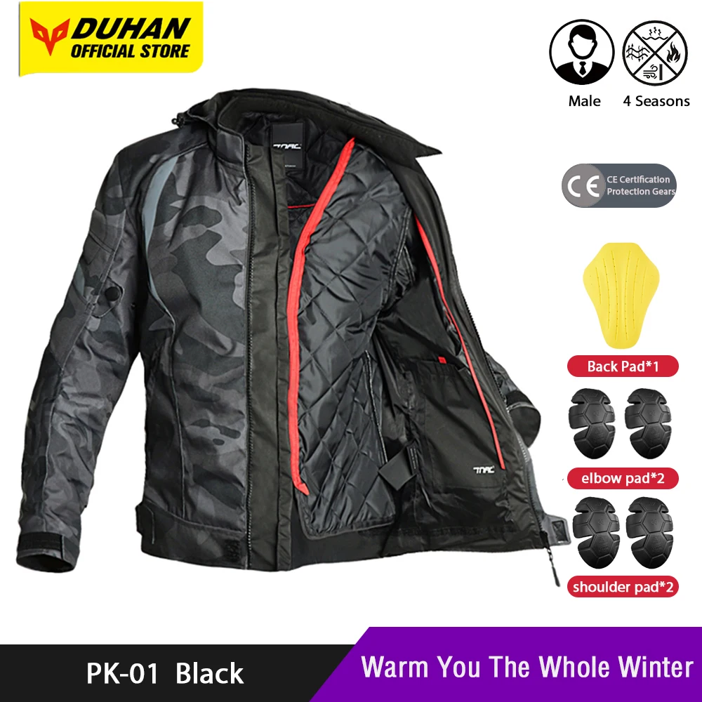 

Waterproof Motorcycle Jacket Winter Warm Motorbike Jacket Built-in CE Protective Pads and Removable Liner Anti-fall Moto Coat