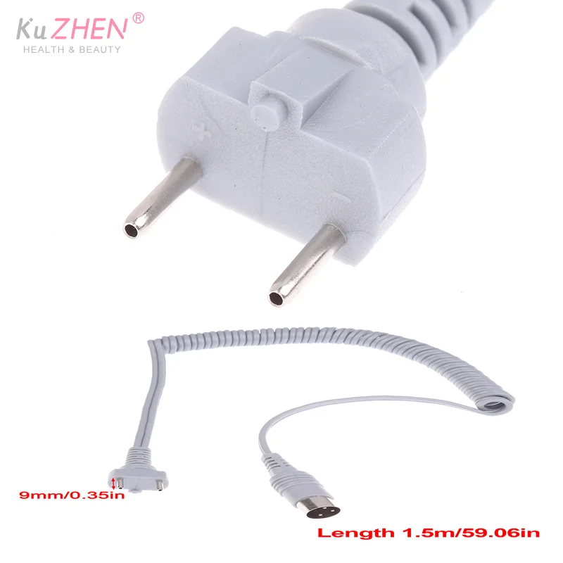 1.5M gris 3 broches 9mm pour fort 210 204 90 105L 102L poignée de clou ligne de connexion câble d'alimentation électrique manucure perceuse fil à ressort