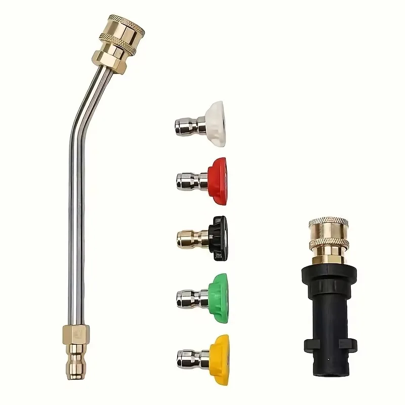 Pressure Washer 5 Color Nozzle Tips Set + Extension Wand, Car Wash & Patio Cleaner Fit K Series