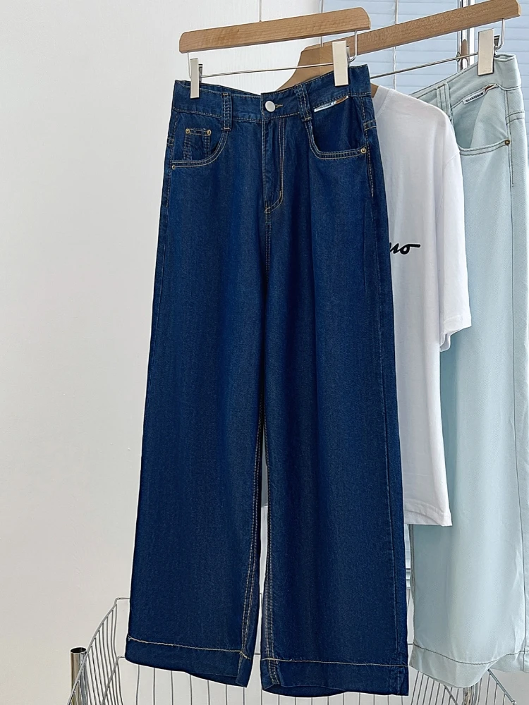 

Retro Casual High Waist Wide Leg Jeans Women Summer New Style plus Size Slimming Straight Drapey Denim Pants Casual Loose Fit