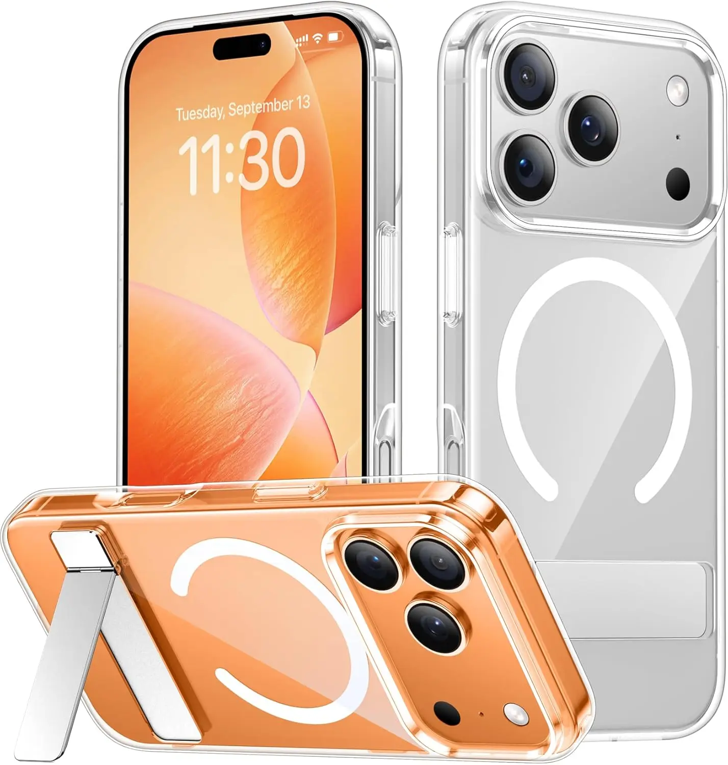 Magnetische Transparente Handyhülle für iPhone 17 16 15 14 18 Pro Max, Militärische Qualität, Sturzsicher und mit Unsichtbarer Halterung, Stoßdämpfend – Detail 1
