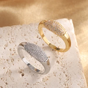 Zakol Tiktok Shein in hellem modischen Mikro -Pave -Zirkonfinger -Ring weißer Kristall CZ ästhetischer Ring minimalistisch für Großhandel 6 Hauptverkäufe Shein Clothing - №1