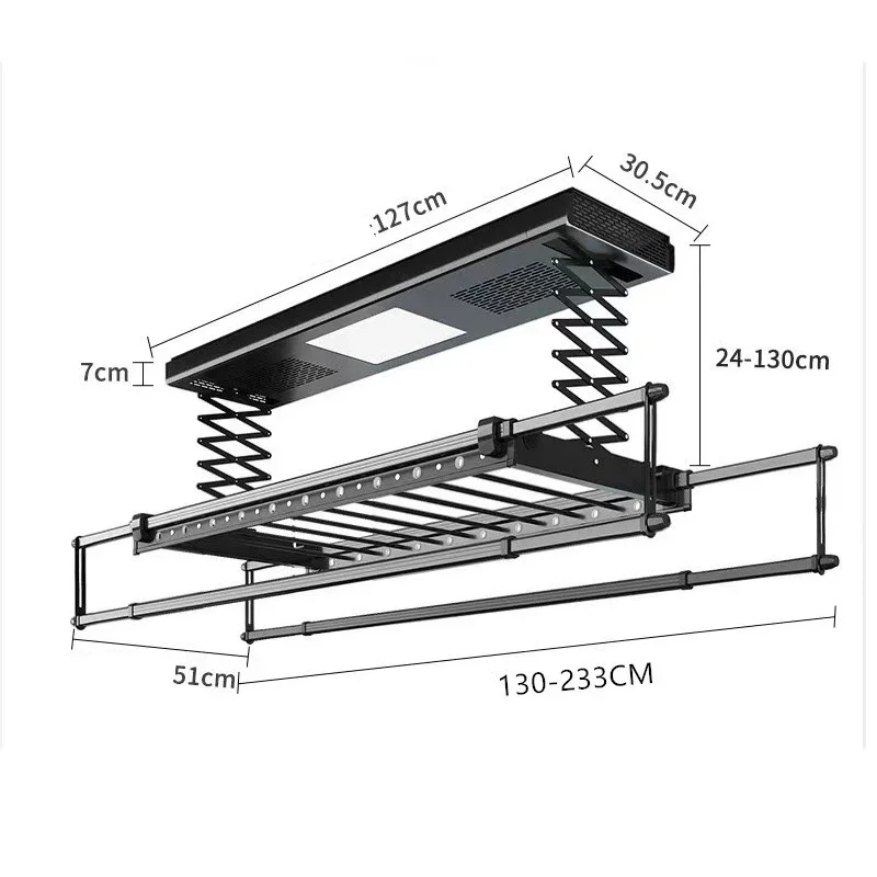 Upgrade Electric Clothes Hanger Intelligent Remote Control Lifting Household Clothes Dryer Balcony Four Pole Telescopic Clothes