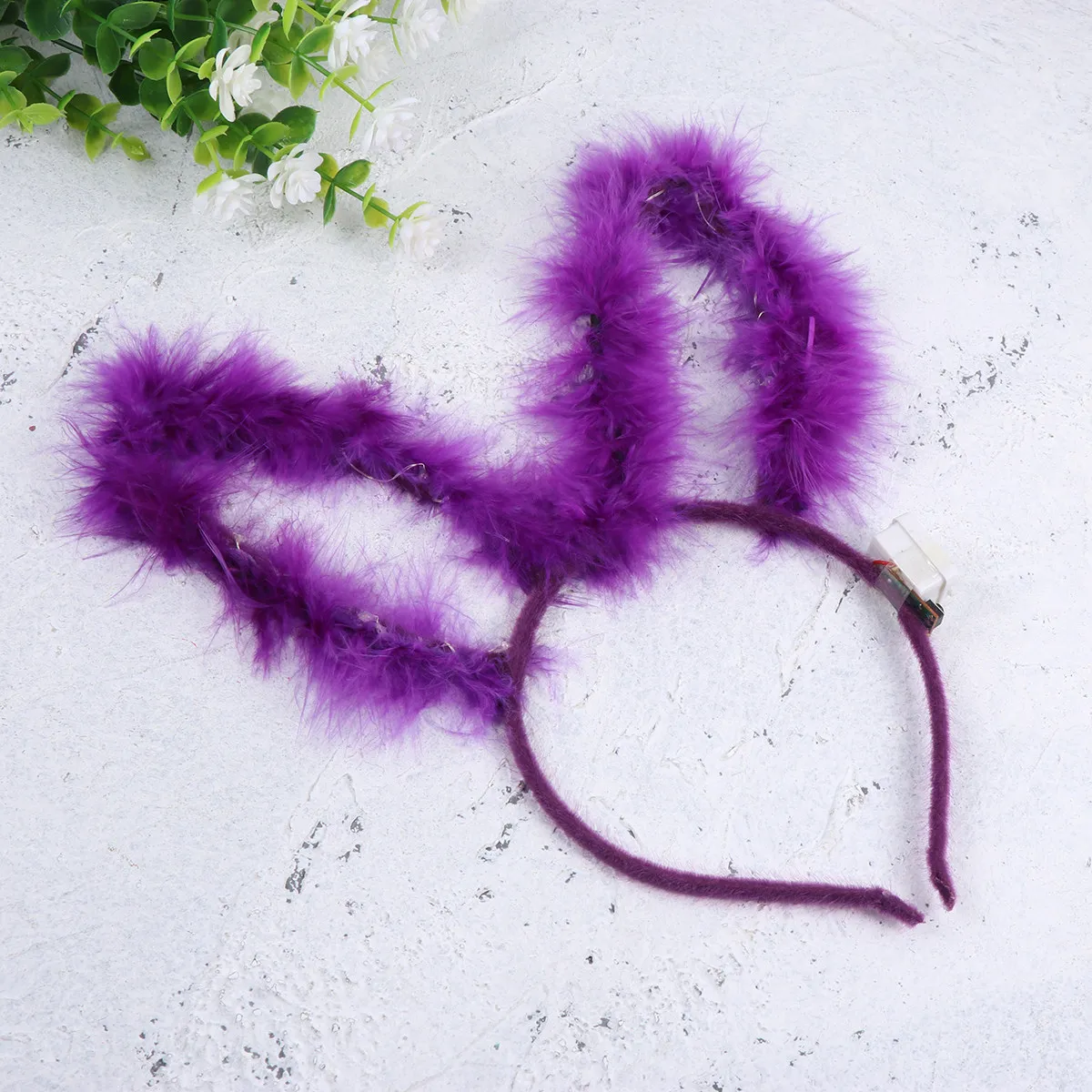 

Светящийся ободок для волос с ушками кролика, металлический, со светодиодной подсветкой, для вечеринок, косплея, маскарада, сценических выступлений, светящийся ободок для волос.