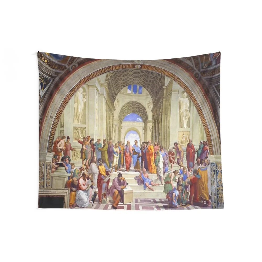 Raphael The School of Athens, from the Stanza della Segnatura Tapestry Japanese Room Decor Living Room Decoration Tapestry